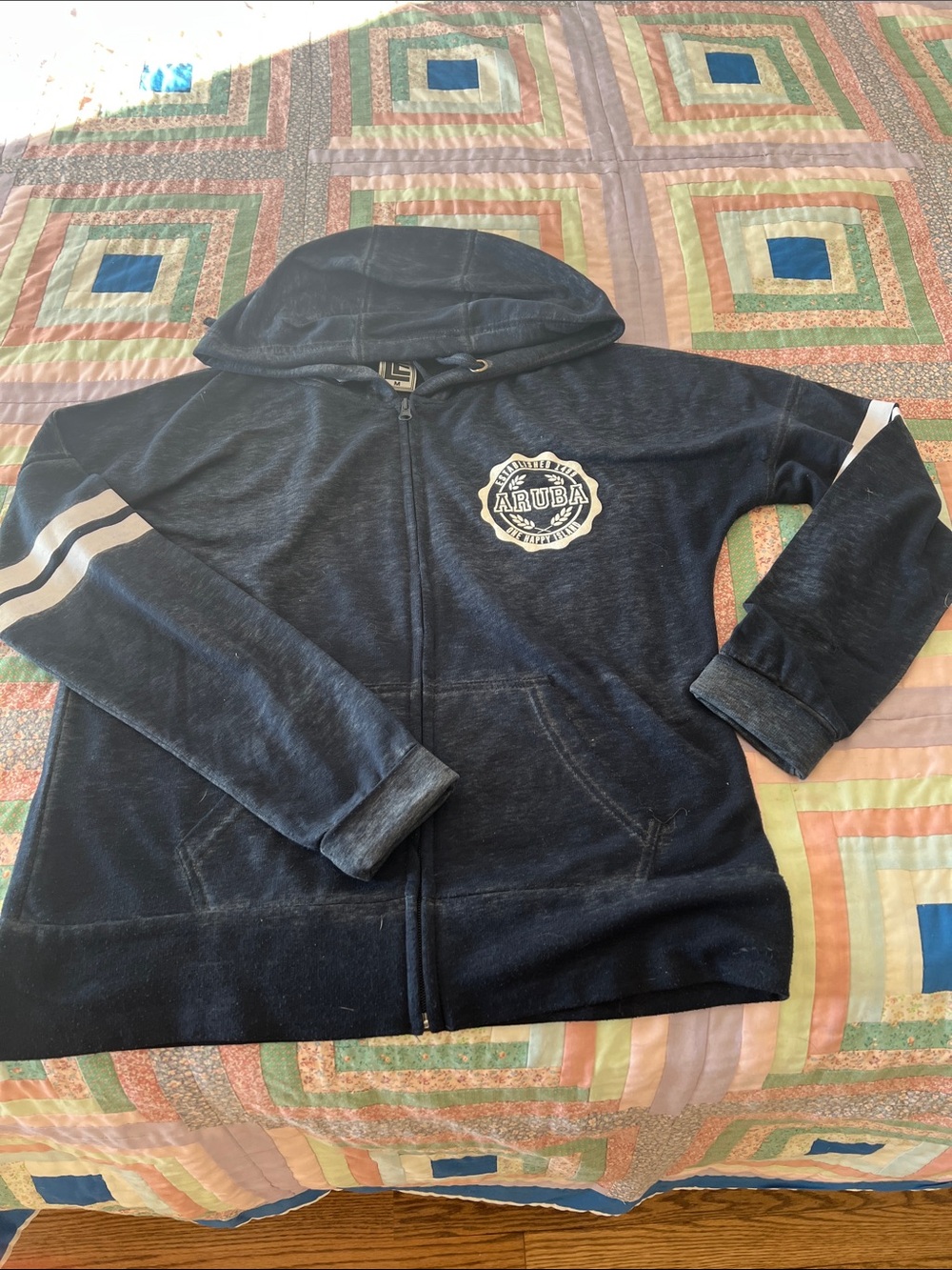 Aruba Navy Zip-Up Hoodie Sweatshirt